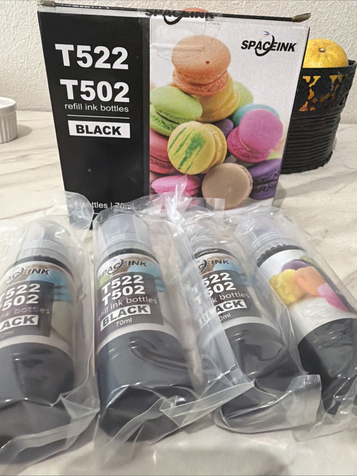 Refill Ink Bottles T502 T522 Black/Extra Large 4 Combo Packs 70ML Each 280ml