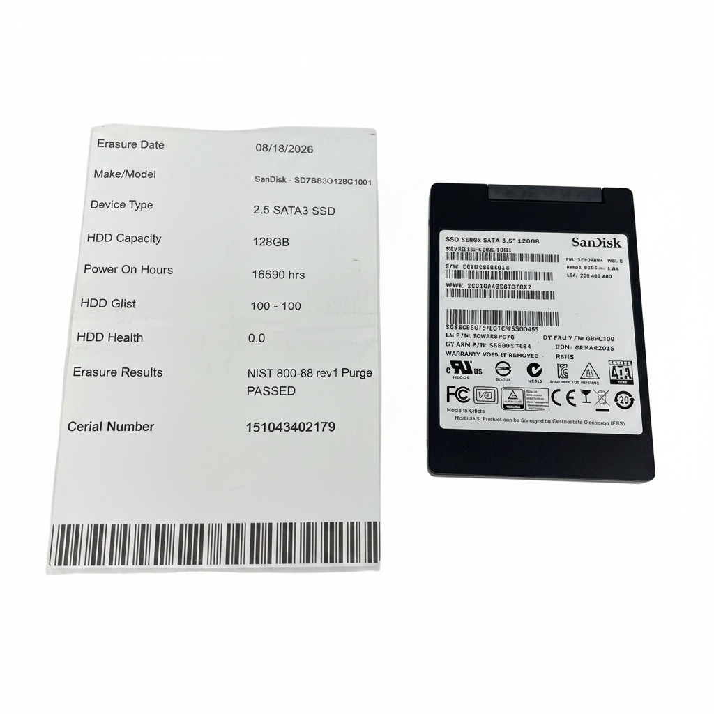 SanDisk X300s 128GB 2.5" SATA III SSD SD7SB3Q-128G-1001 NIST Purge Tested