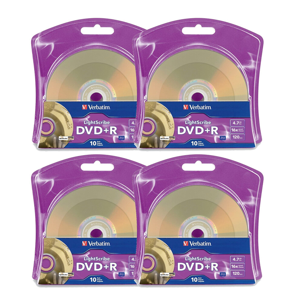 Verbatim Light Scribe DVD+R Blank Media 40pk - Laser Etch Prints Direct to Disc