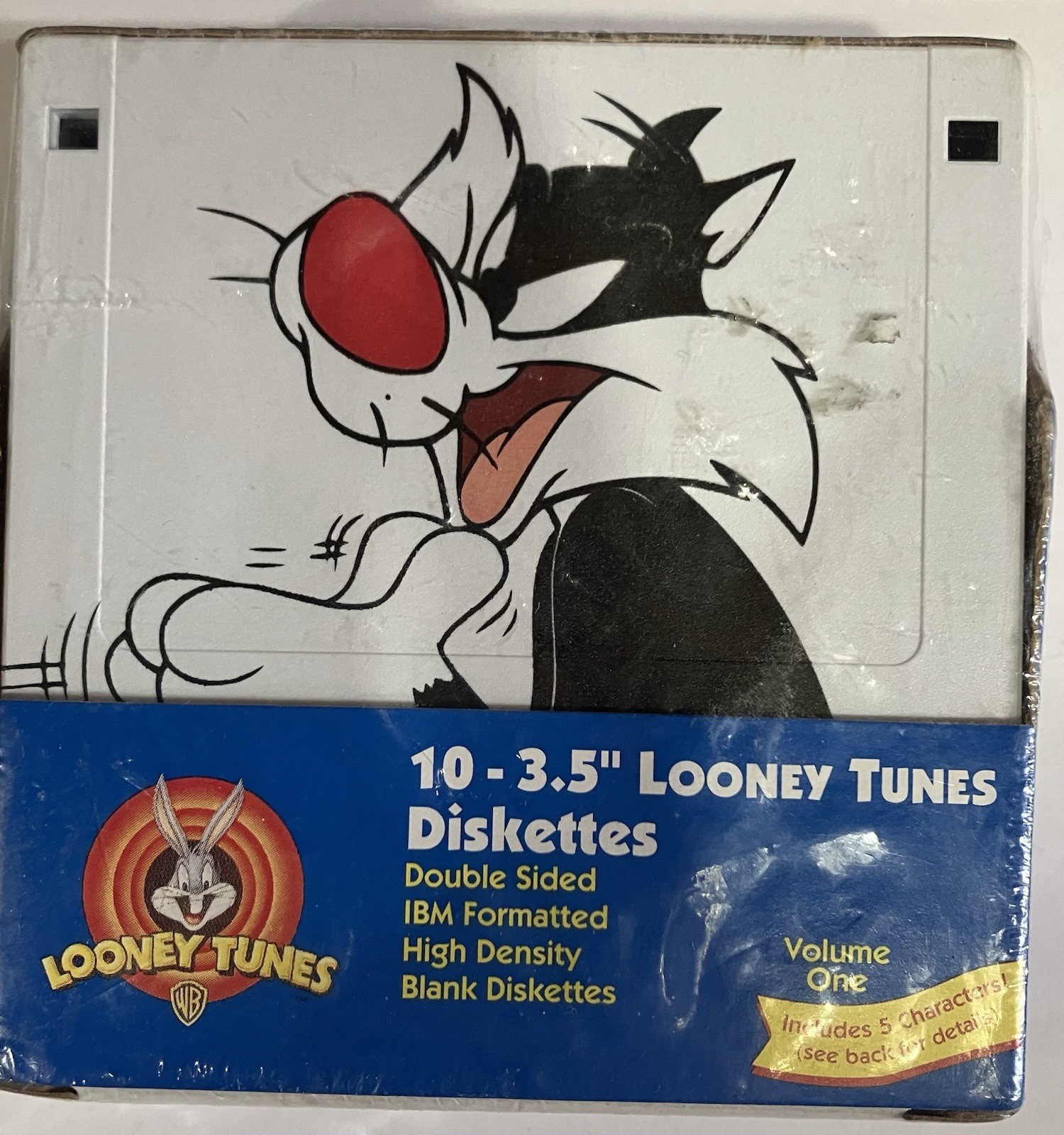 Looney Tunes 3.5" Diskettes 10 pack IBM formatted 1.44MB by Fellowes NOS sealed