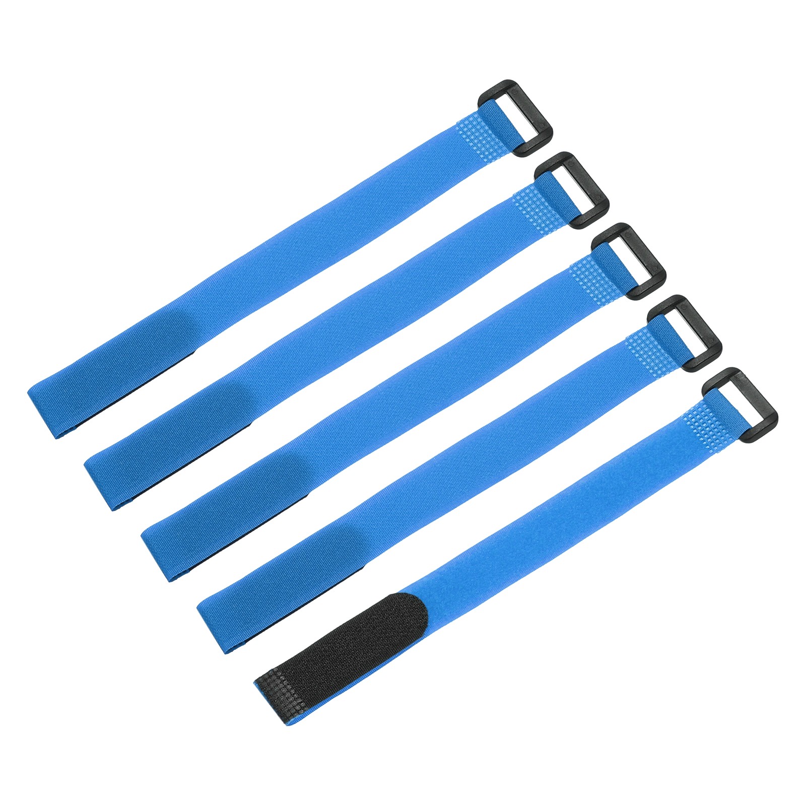 5 Pcs Battery Tie Down Straps, 0.8" x 10" Blue Nylon Hold Down Hook Loop Strap