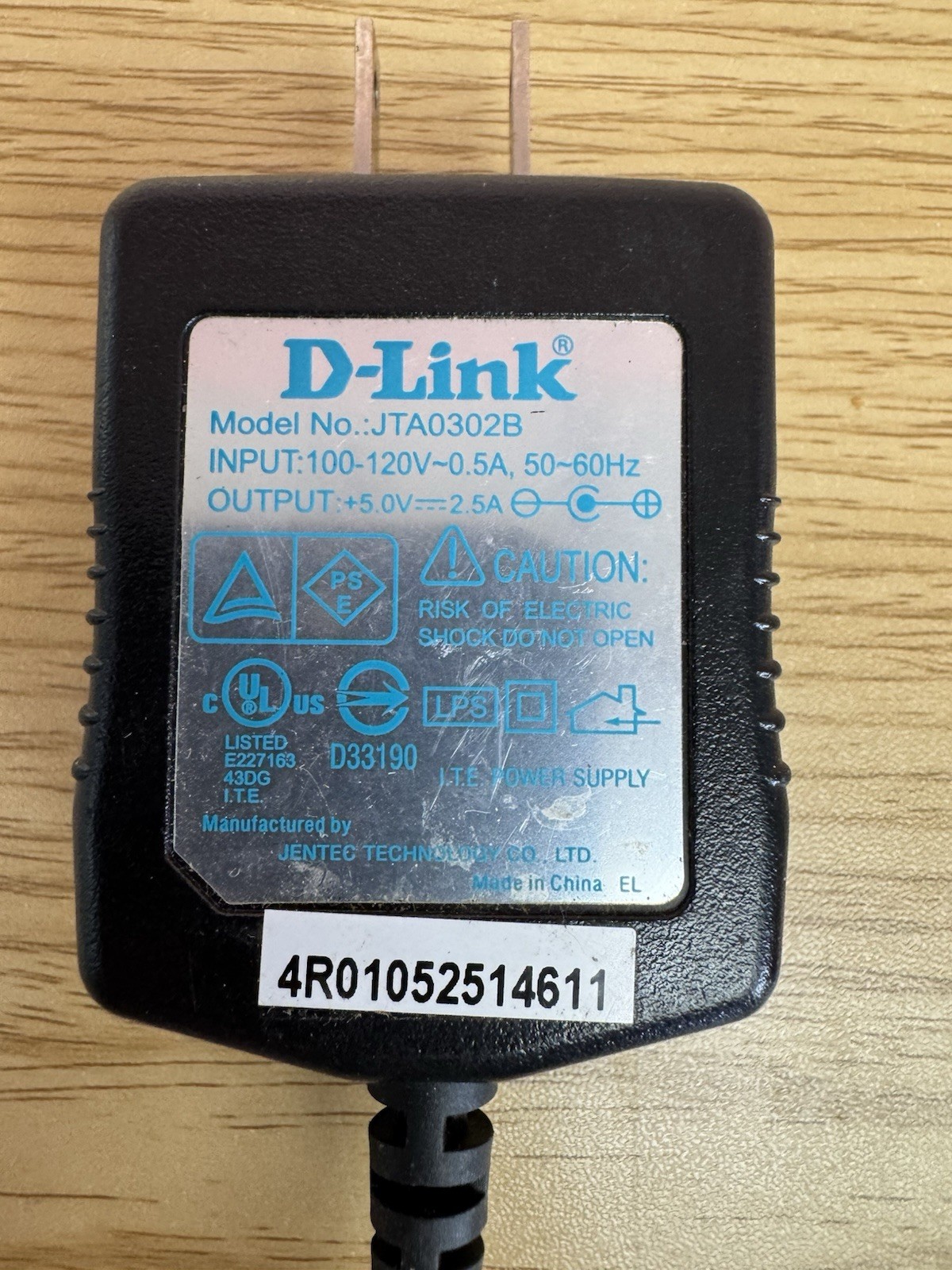 D-Link JTA0302B ITE AC Adaptor Power Supply: 5.0V 2.5A