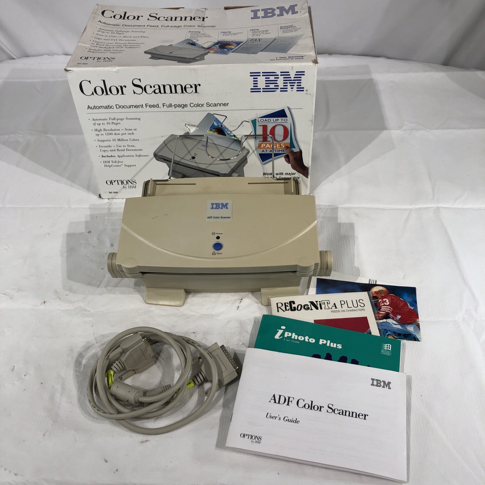 RARE, Antique IBM ADF Color Scanner SC-629- In Original Box