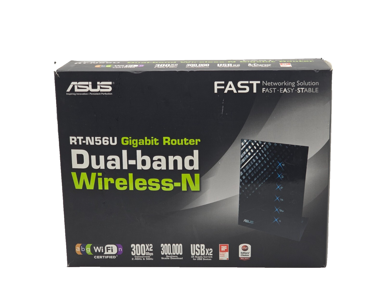 Asus RT-N56U 4-Port Gigabit Wireless-N Router 2.4 And 5 GHz 300 Mbps