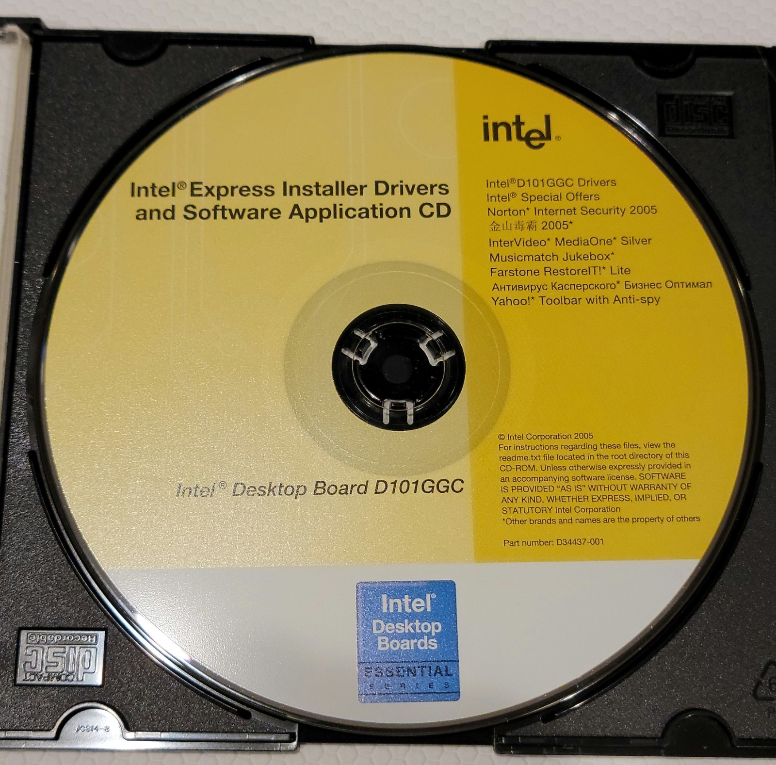Intel Express Installer Drivers And Software Application CD 2005 - D101GGC