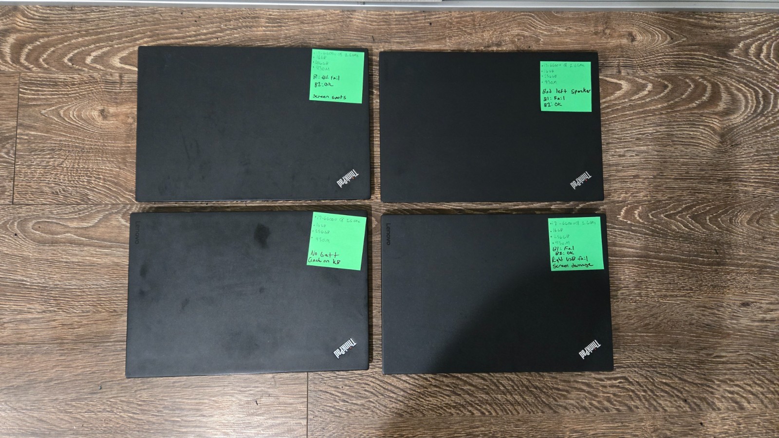 LOT x4 Lenovo ThinkPad T460s 14" | i7-6600U | NVIDIA 930M | 16GB RAM | 256GB SSD