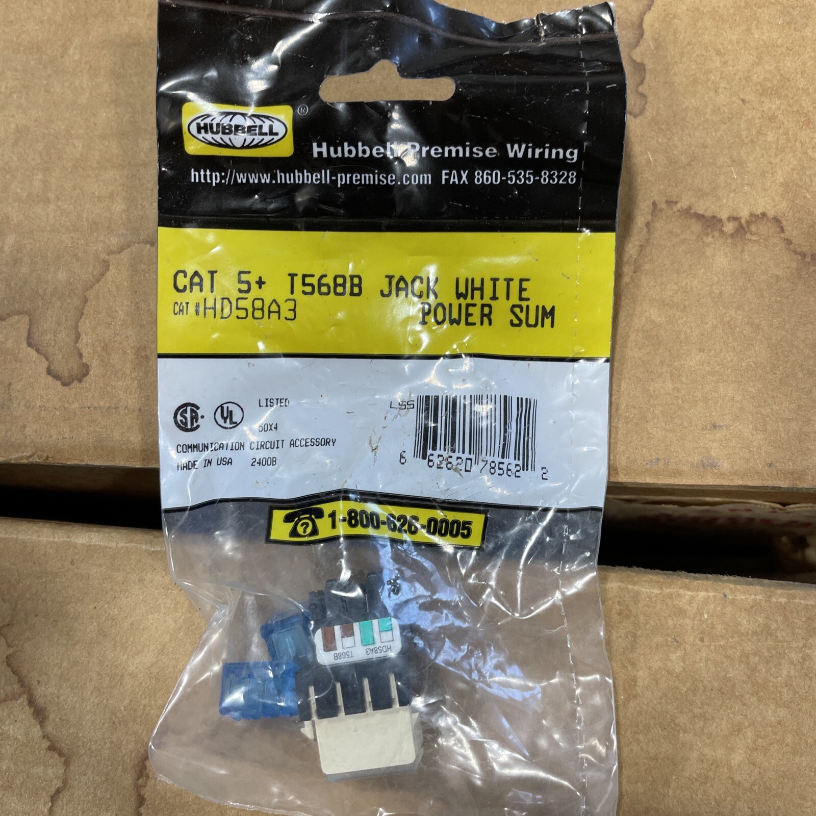 (3) Hubbell Premise Wiring HD58A3 Cat 5 T568B Jack White ***  ****