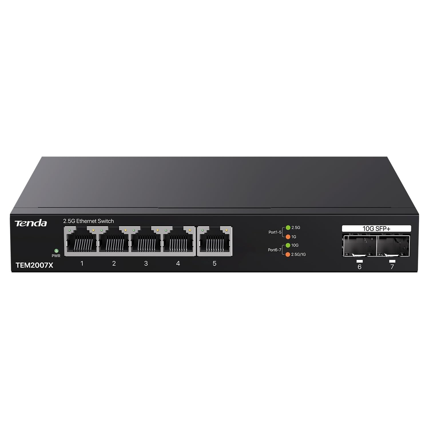 Tenda Tem2007x 5 Port 2.5Gb Unmanaged Ethernet Switch For Fast Networking