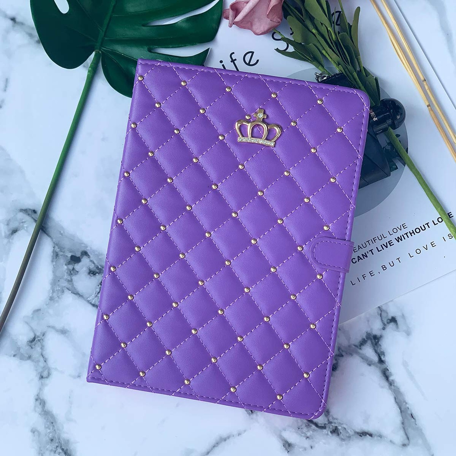Cute Crown Case for iPad 10.2 2021/2020/2019,iPad 9th/8th/7th Gen,Bling Diamo...