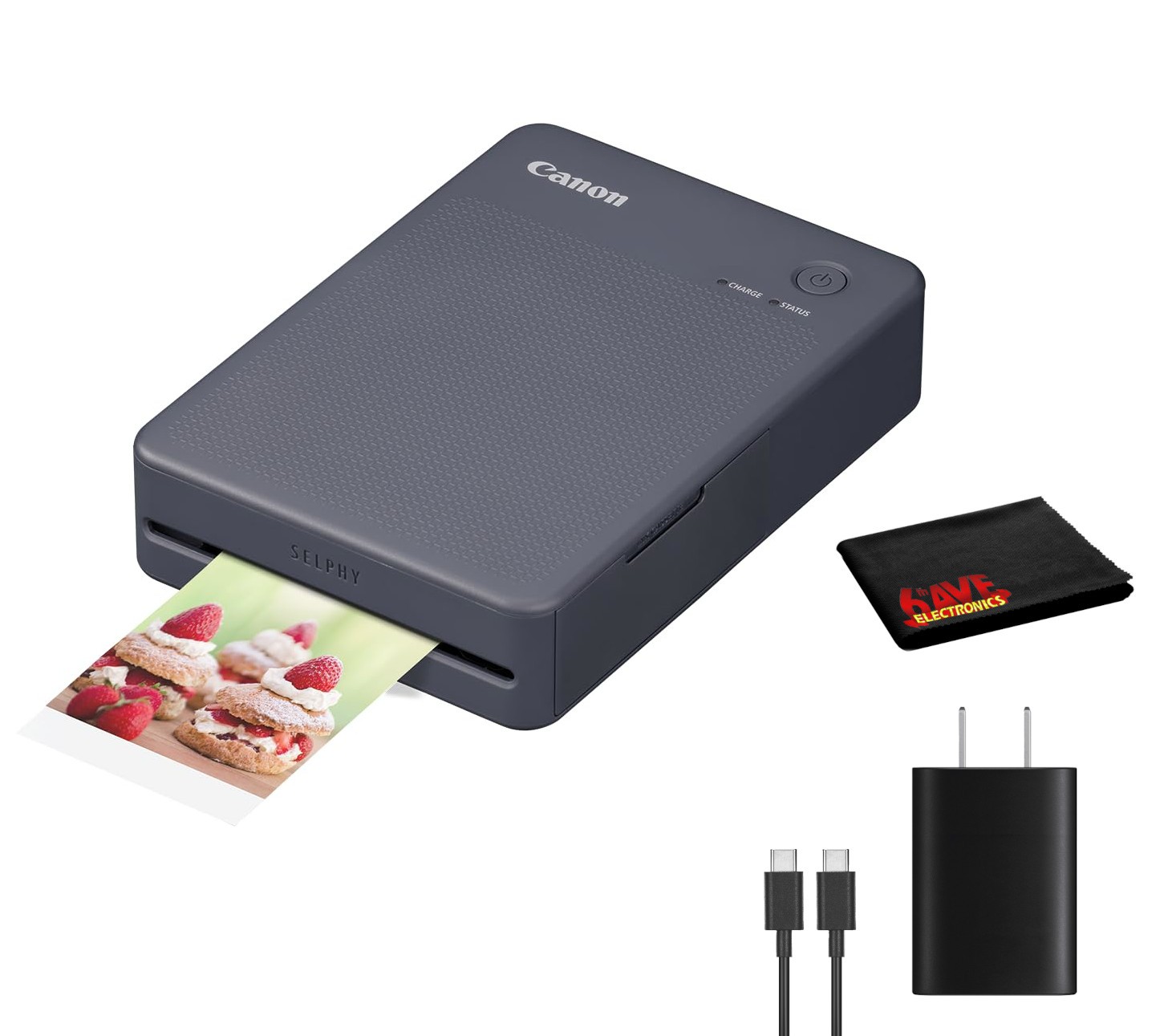 Canon SELPHY QX20 Compact Photo Printer Dark Gray Bundle