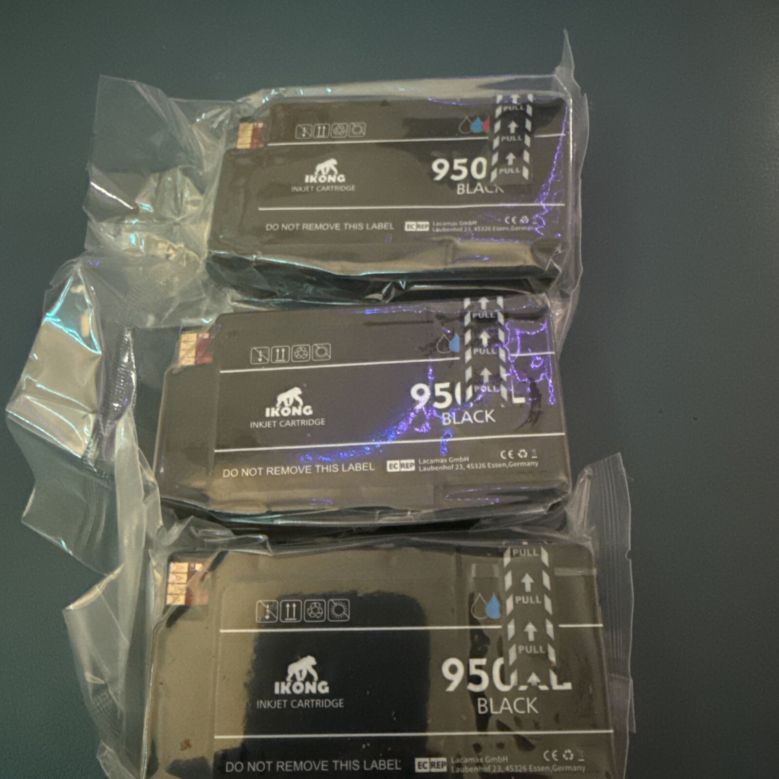 3 Ikong 950XL Black Ink Cartridges (New-Vacuum Sealed)