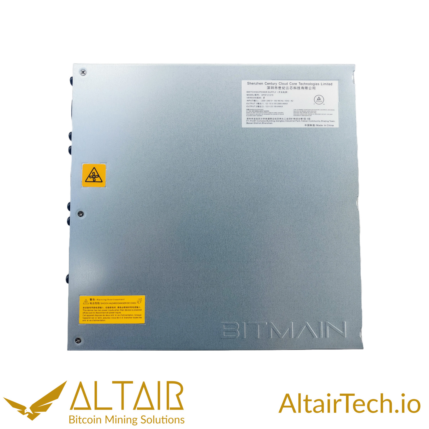 AltairTech.io Bitmain APW121215 (ver d) PSU for S19, S19 Pro, S19j, S19 XP, S19k