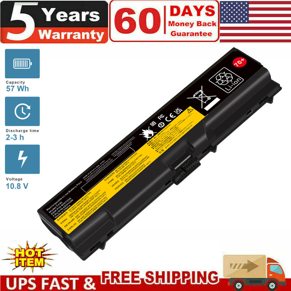 100% New Battery for Lenovo ThinkPad 70+ T430 T410 T420 T530 W530 L430 0A36303