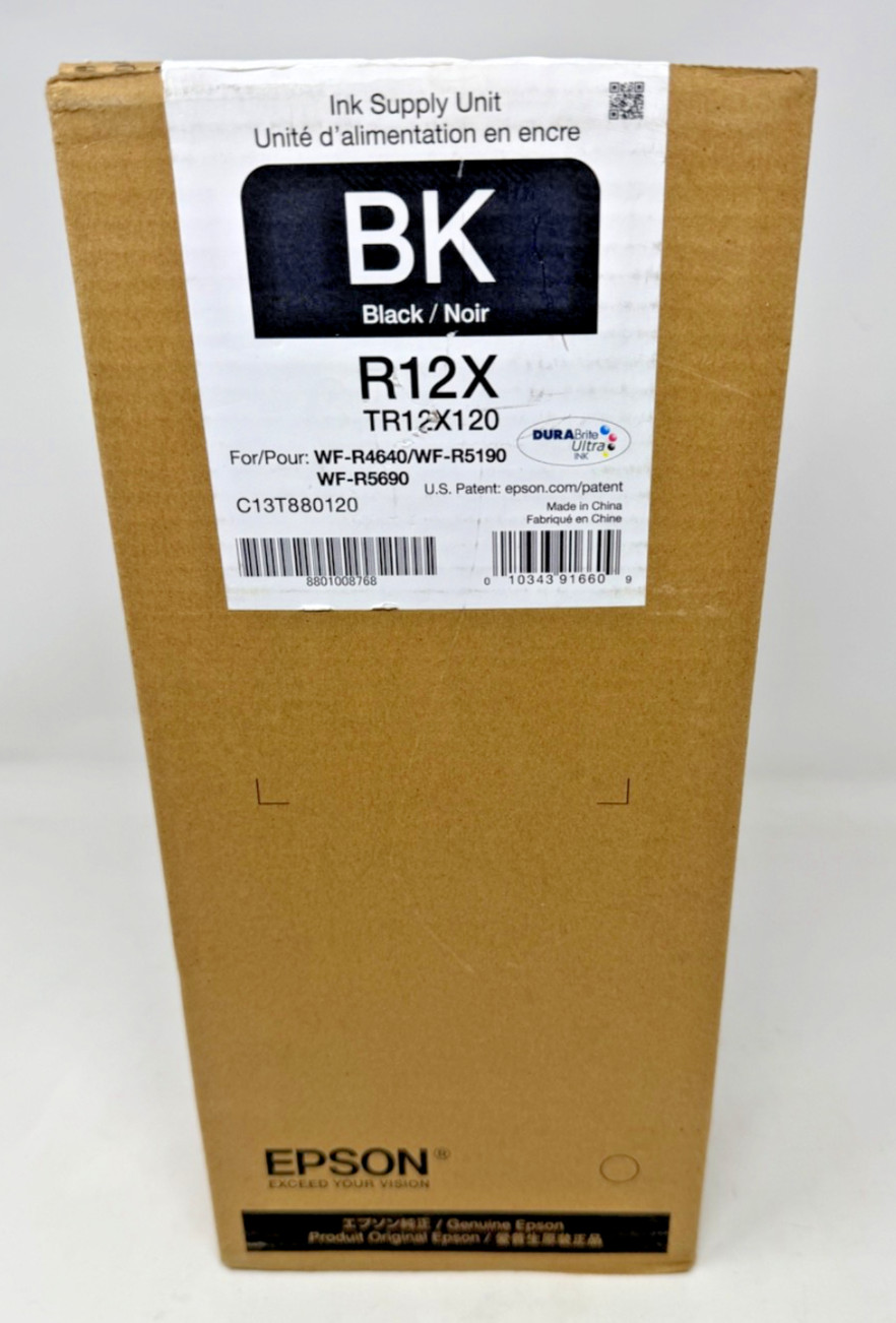 Epson R12X DURABrite Ultra High-Capacity Black Ink Pack [TR12X120] Exp. 03/2024