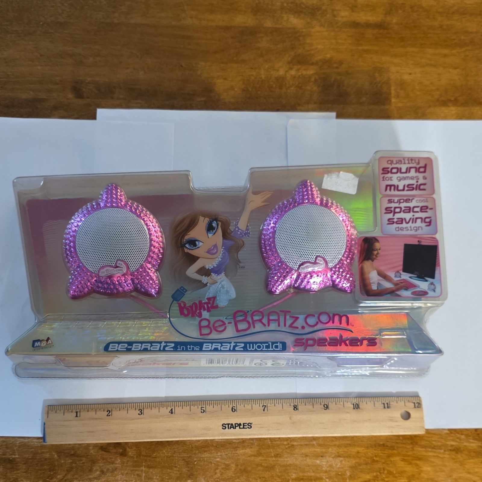 Bratz Be-Bratz.com Computer Speakers 2.0 Channel Wired Pink Plastic