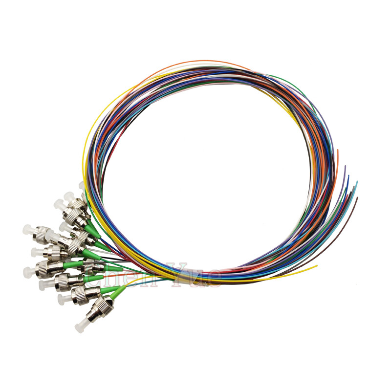 1.5M 12 Color FC APC SM 0.9mm Fiber Optic Pigtail 12 Cores FC Connector pigtail