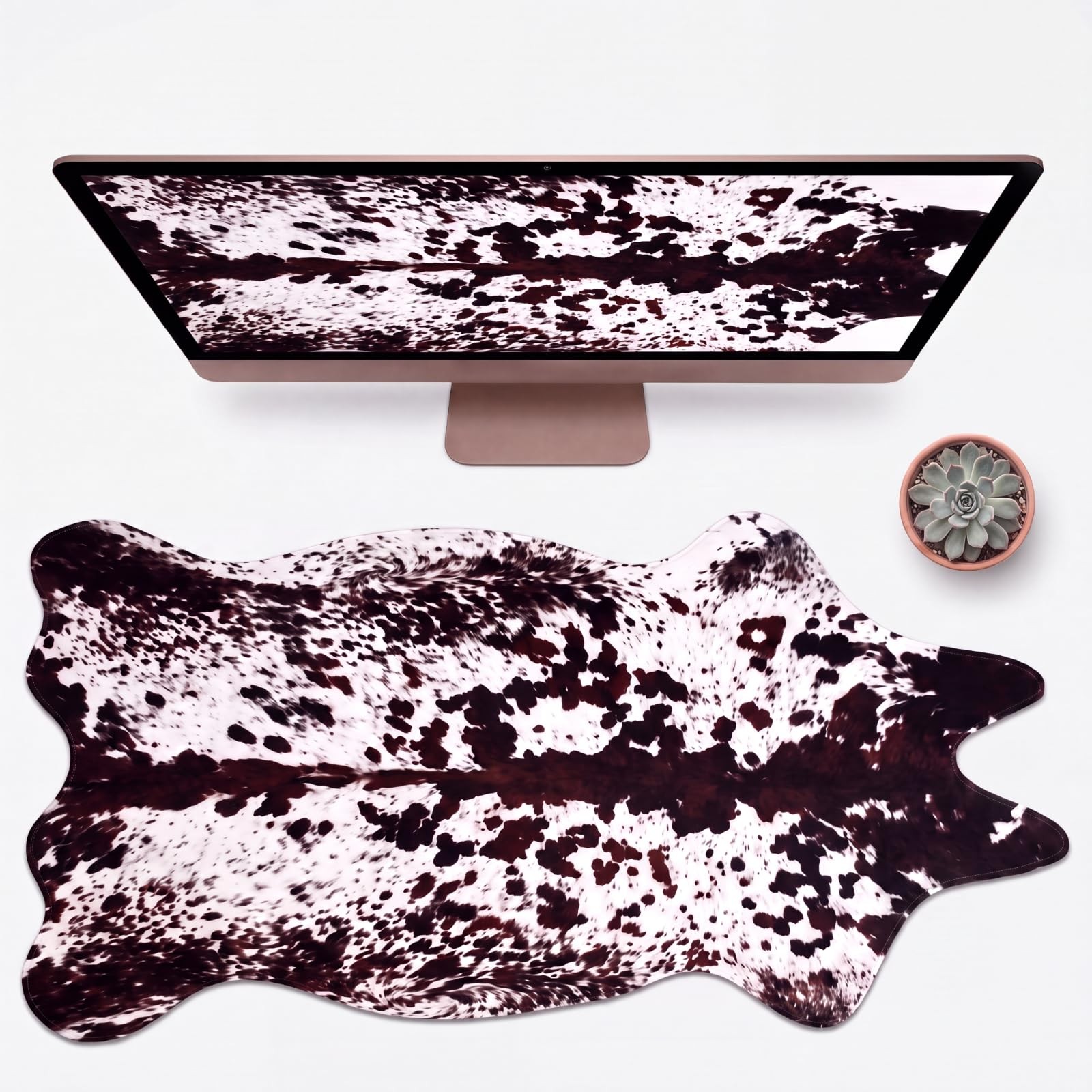 Large Cow Print Desk Mat Western Desk Accessories 31.5"x15.8"