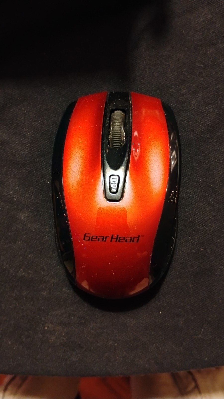 Gear Head MP2225RED Wireless Optical Mouse 2.4GHz Red Black DPI Button No Dongle