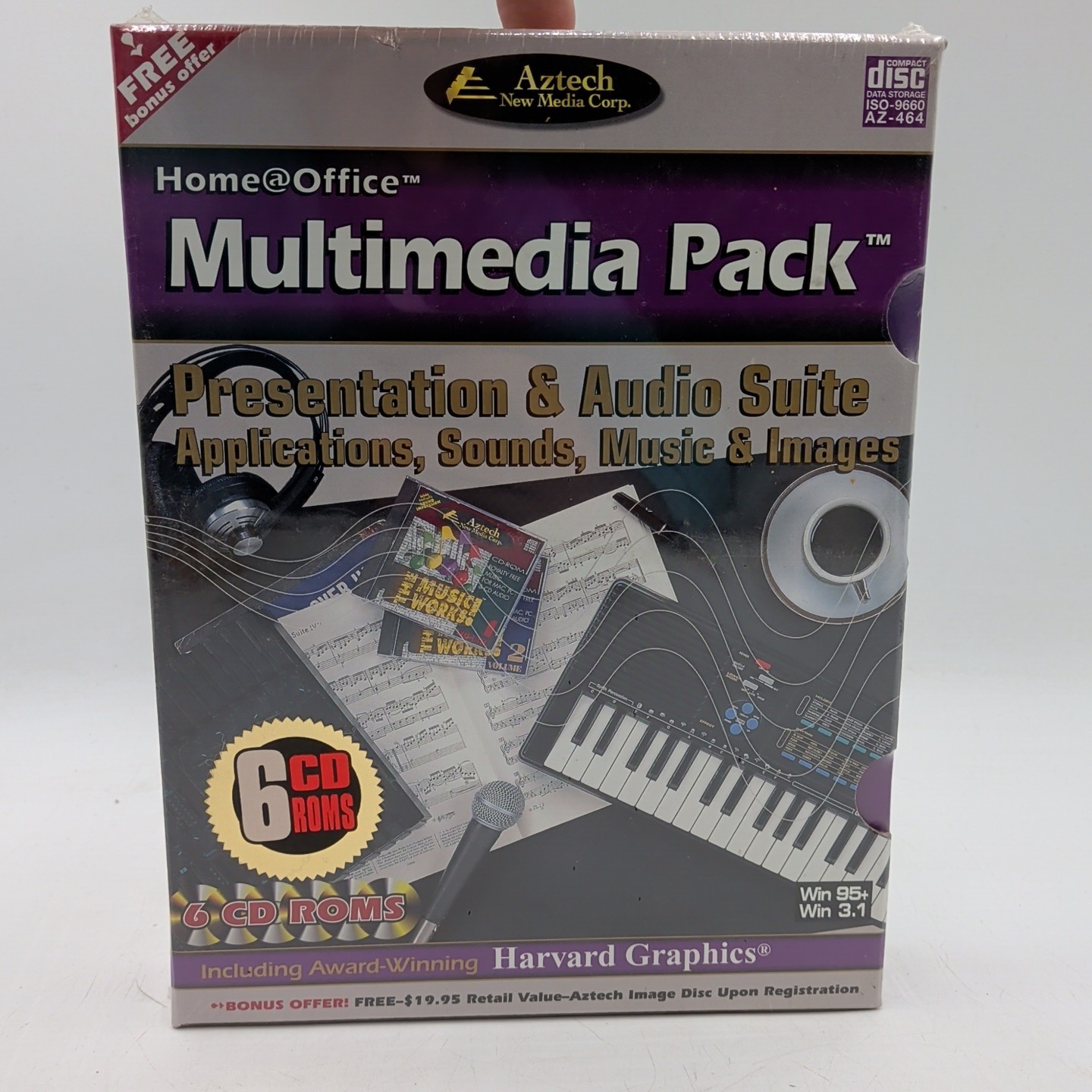 Aztech New Media Multimedia Pack New Sealed Vtg Software Audio Suite Sound Music