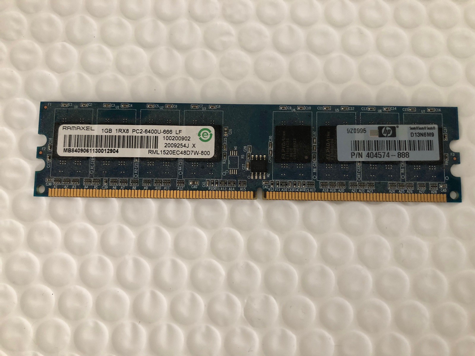 Ramaxel 1GB 1Rx8 PC2-6400U-666 800Mhz SDRAM MB8409061130012904 .