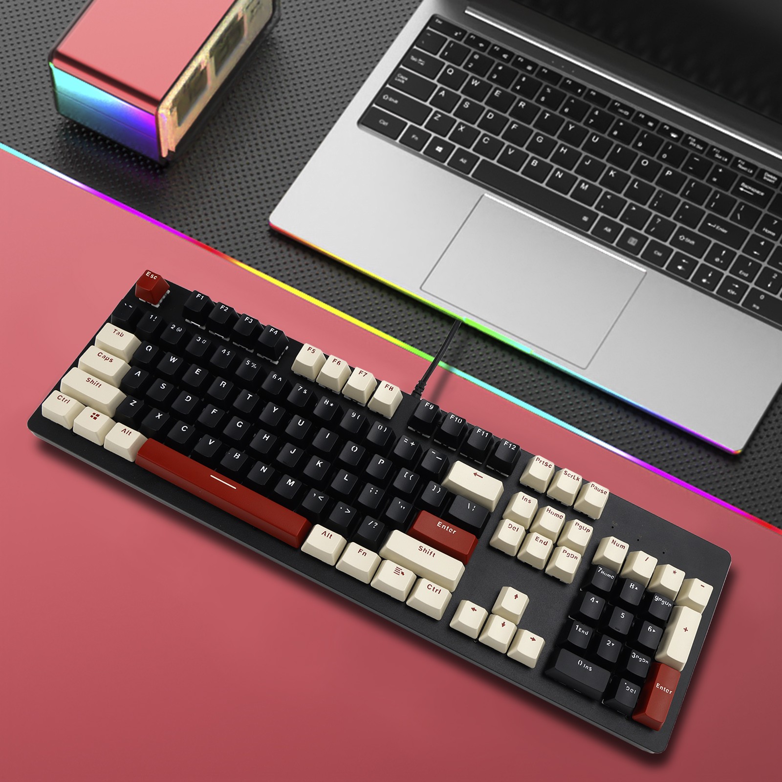104Key Wired Mechanical Linear Switch Gaming Keyboard Hot-Swappable Customizable