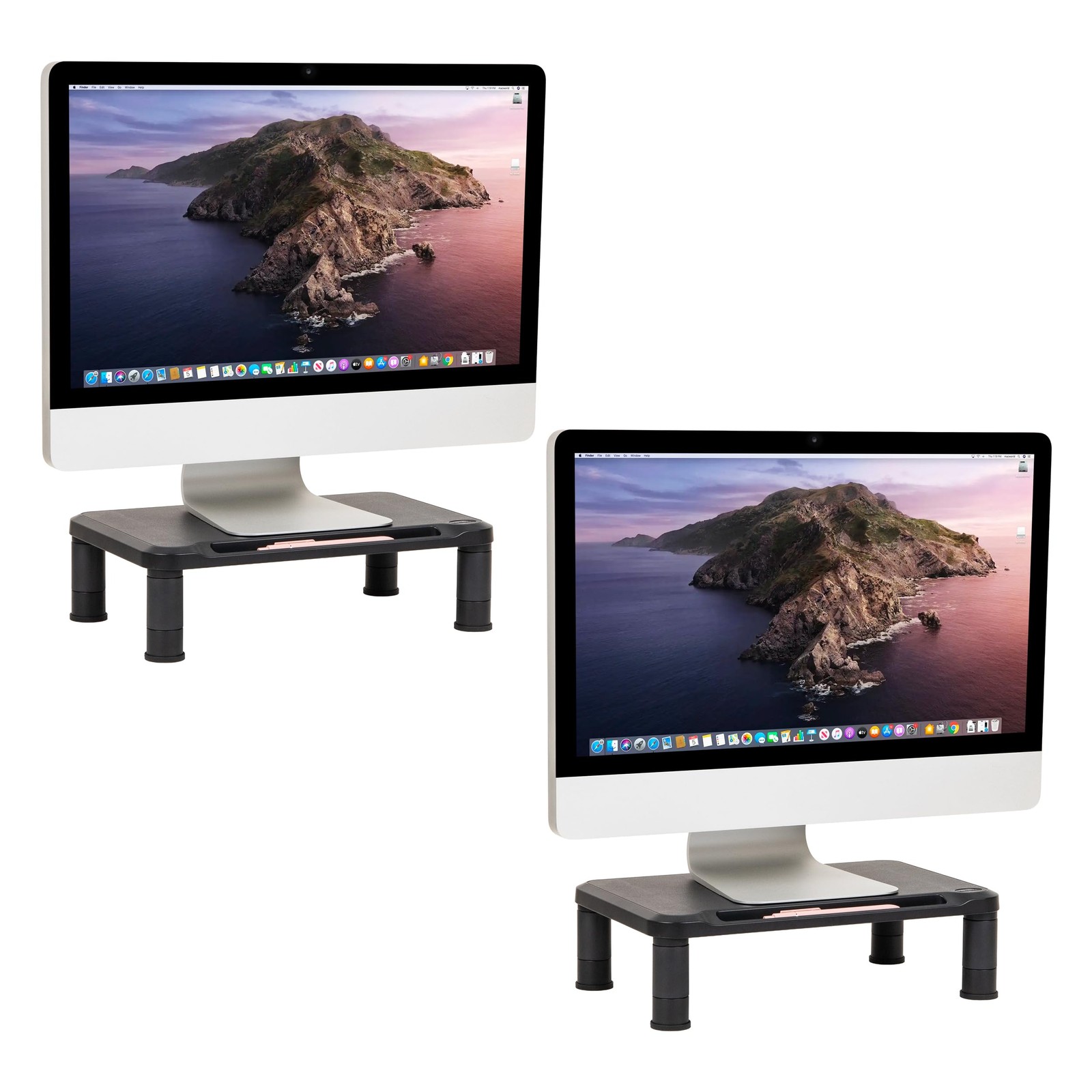 Mind Reader Monitor Stand, Height 15"L x 9.5"W x 4.25"H, 4 Leg-2 Pack
