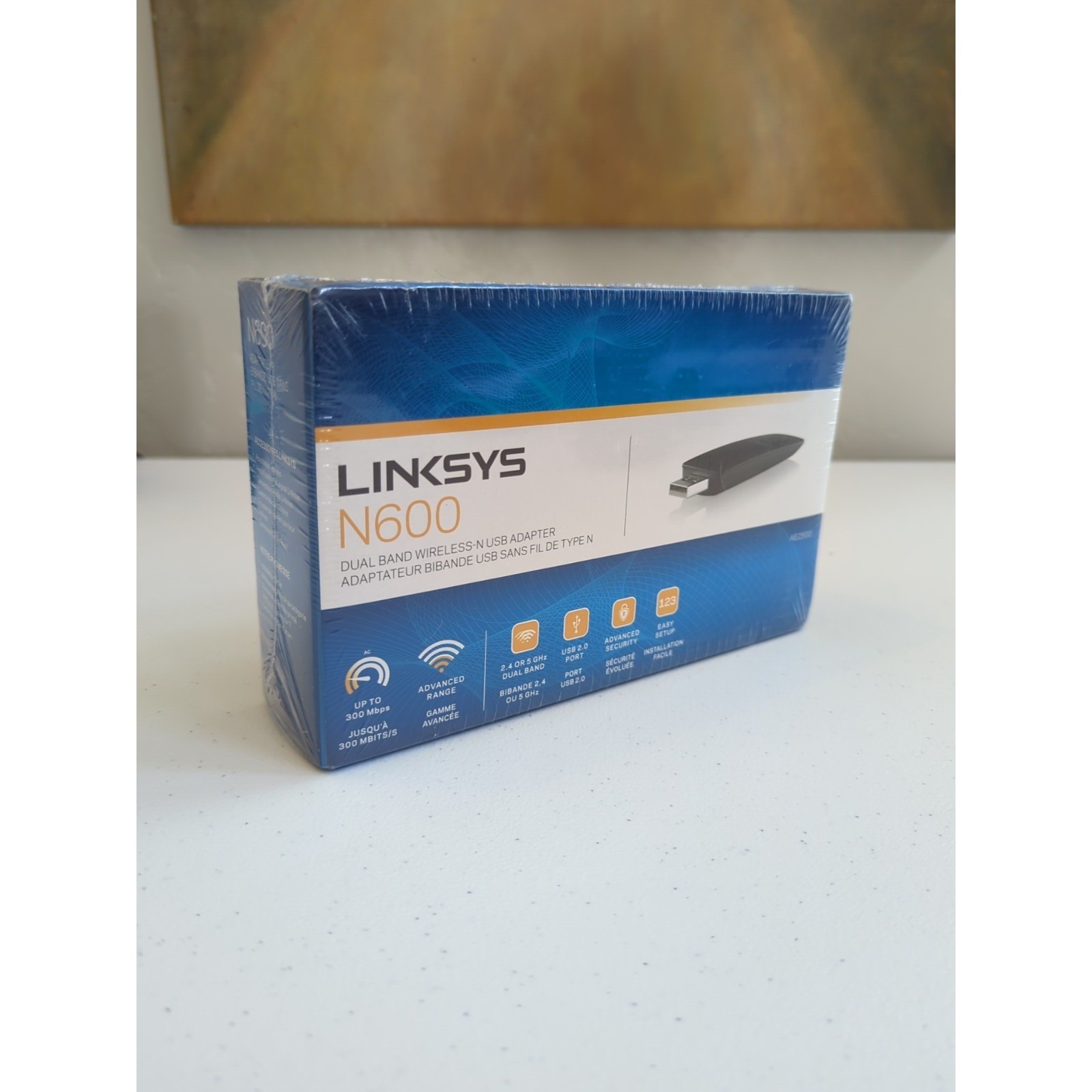 Linksys N600 Wireless-N USB Adapter AE2500 Dual-Band Black New Sealed