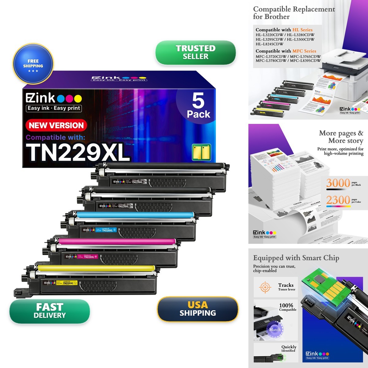E-Z Ink Compatible TN229XL Replacement Toner Cartridge for Brother