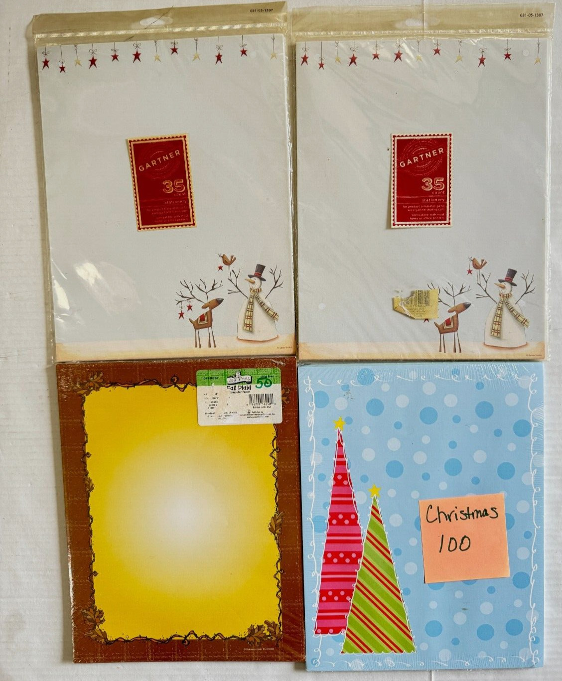 Christmas Thanksgiving Holiday Inkjet Printer Paper Letter 8-1/2" x 11" LOT of 4