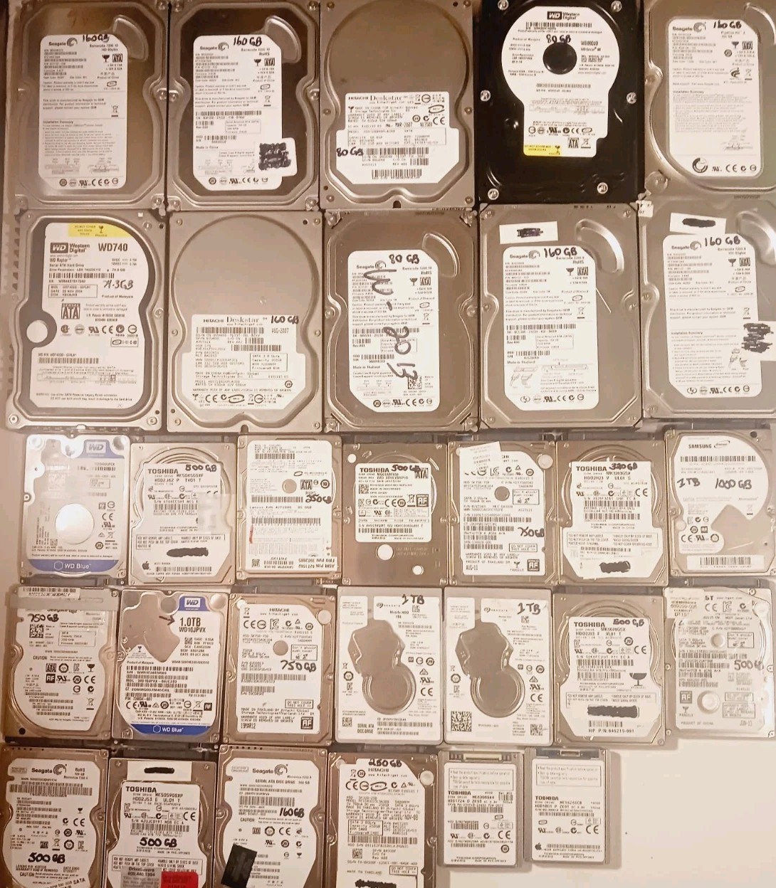 30 Laptop Internal Hard Drives 60GB-1TB Samsung Lenovo Toshiba Hitachi Seagate +