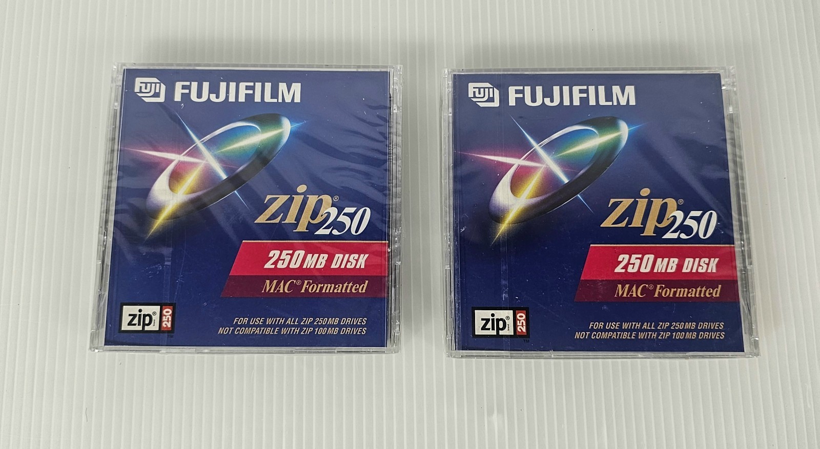 2 New Fujifilm Zip 250MB Disk MAC Formatted