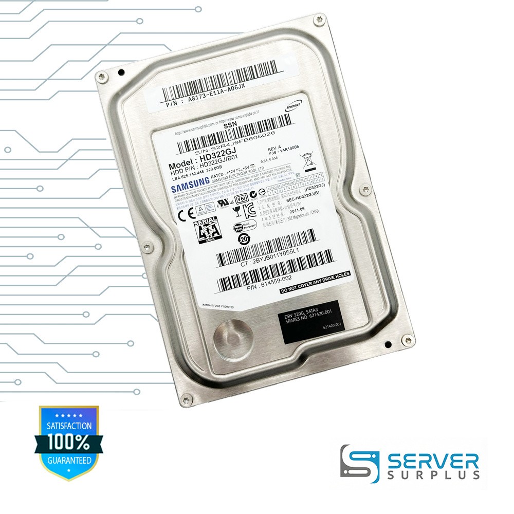HP SpinPoint 320GB SATA 3Gb/s 3.5 in Enterprise HDD | 621420-001 | HD322GJ/B01