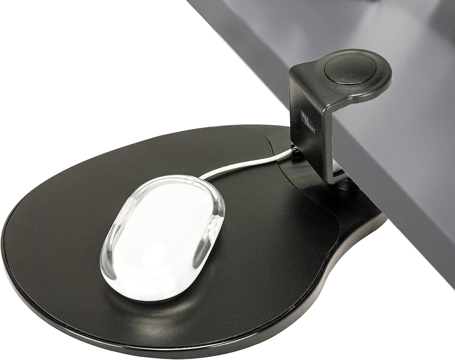 Clamp on Mouse Platform, Clip on Mouse Pad, Rotating 360, Easy Slide