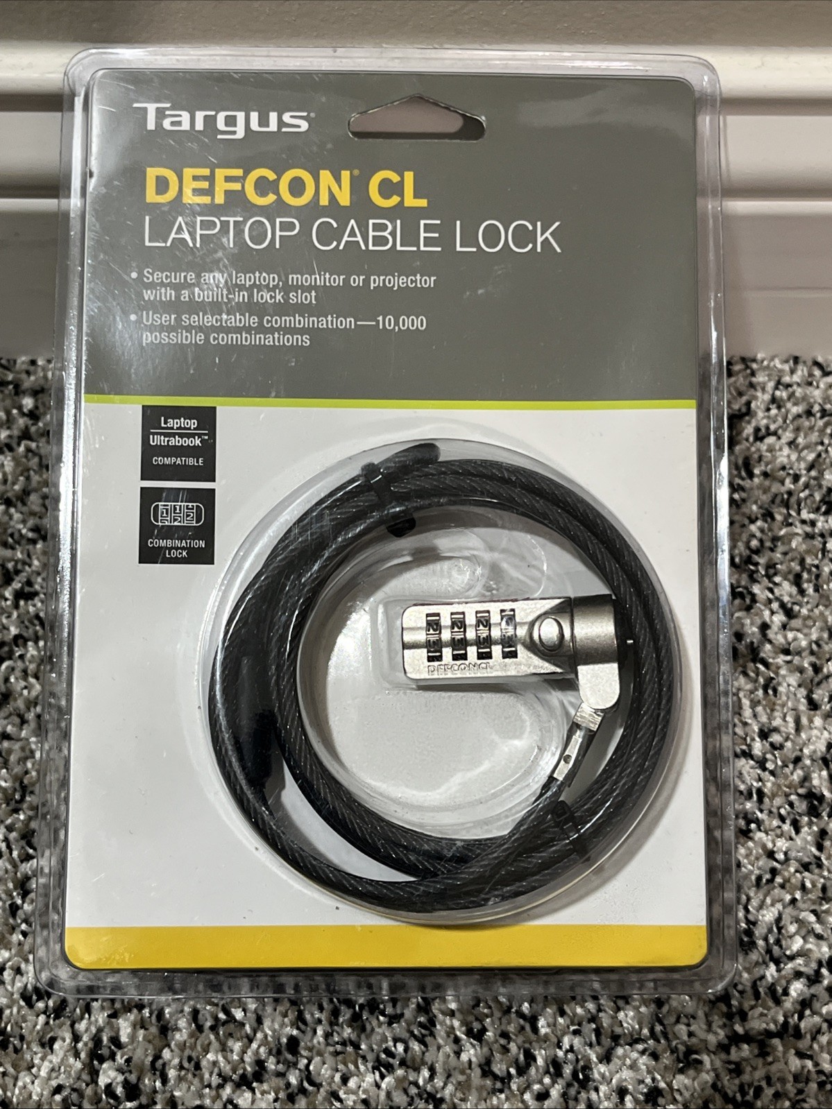 Targus Defcon CL Laptop Cable Lock Set The Combination Brand New Sealed