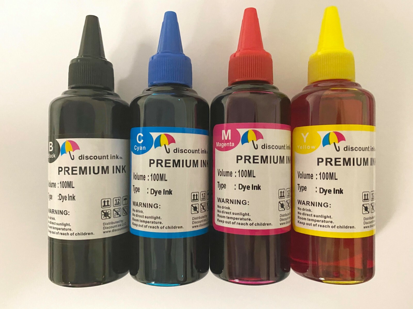 4x100ml Universal Refill DYE Ink for Epson Canon HP Brother Lexmark Dell Printer