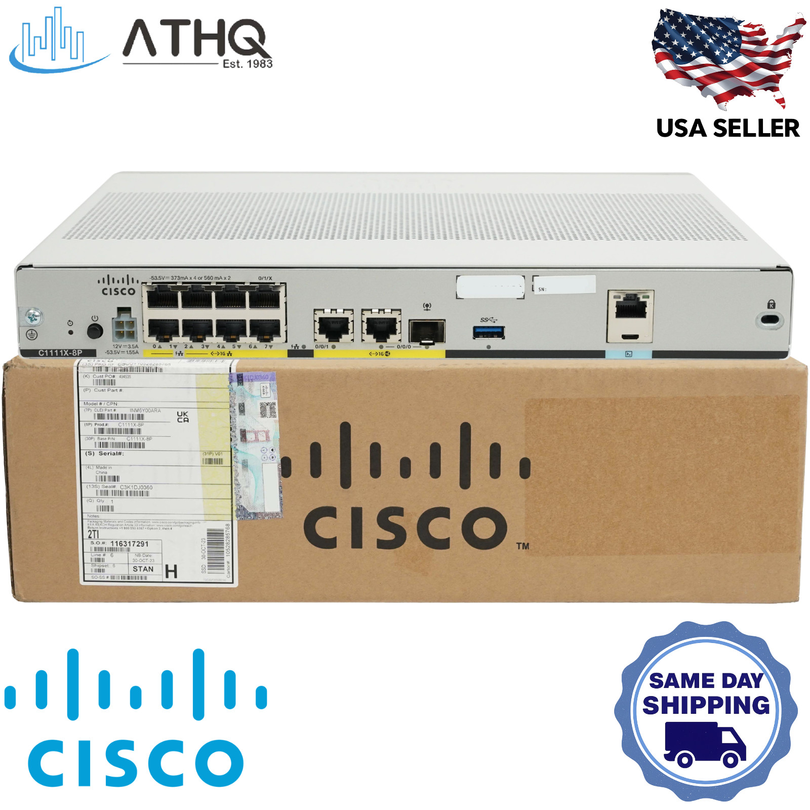 Cisco C1111X-8P ISR 1100 8-Port Gigabit Ethernet Router - Dual GE WAN, 8GB DRAM