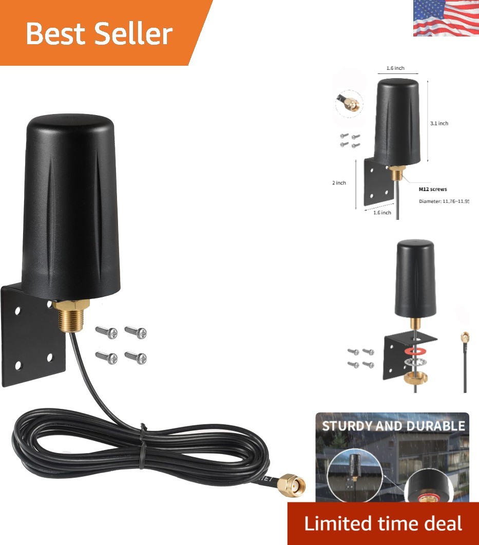 Compact Dual-Band 7dBi Outdoor WiFi Antenna - Ideal for Security Cameras & More