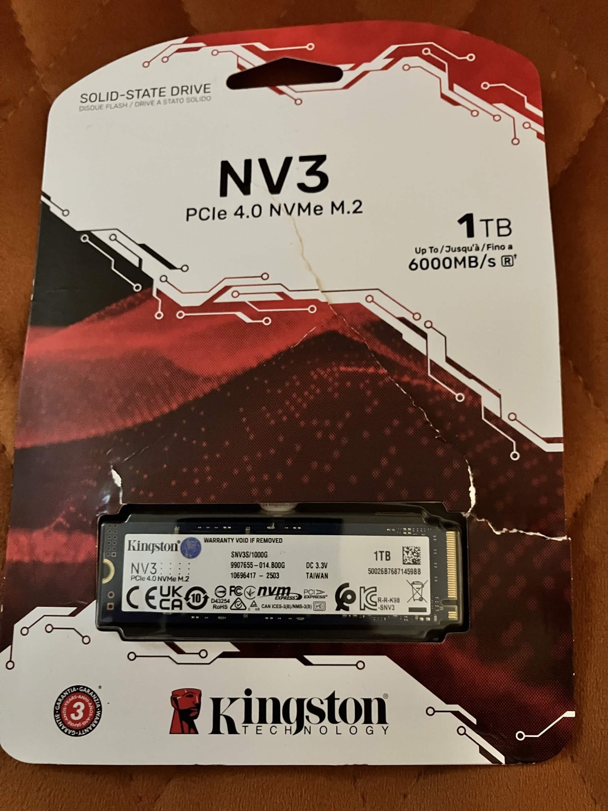 Kingston NV3 1 TB Solid State Drive - M.2 2280 Internal - PCI Express NVMe 