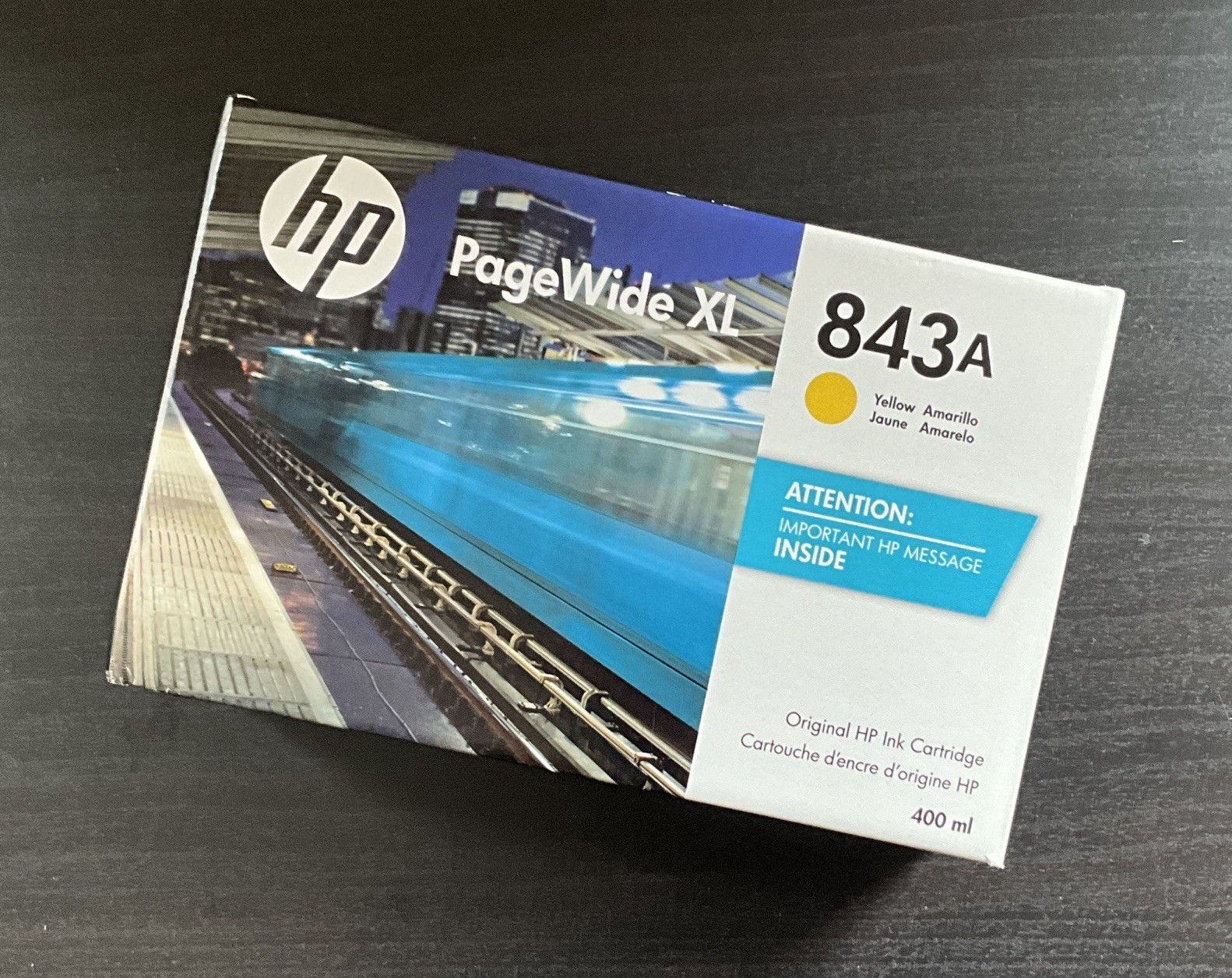 HP PageWide XL 843A Genuine Original Yellow Inkjet Cartridge 400ml C1Q60A