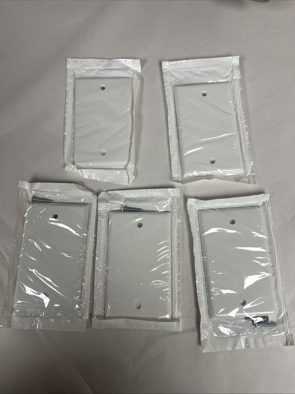 Set Of 5 Leviton White Residential Blank Cover Wallplate Box Mount 001-88014