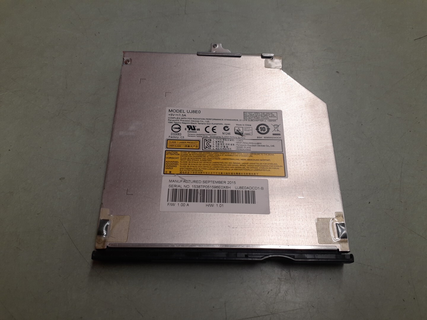 Panasonic UJ8E0 Internal DVD RW Drive UJ8E0ADCD1-B - Black Bezel