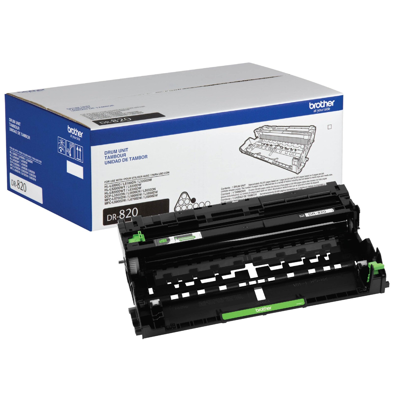 Brother Genuine-Drum Unit, DR820, Seamless Integration, Yields Up to 30,000 P...