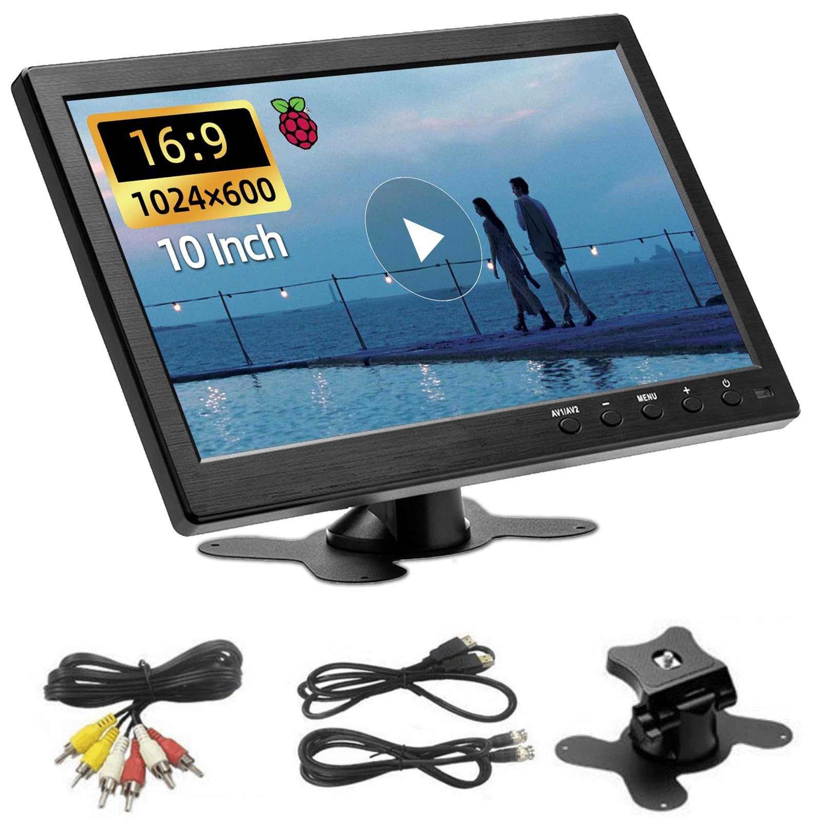 Volxcereo 10.1 inch Small Monitor TV & Car Video Player with 1024 * 600P