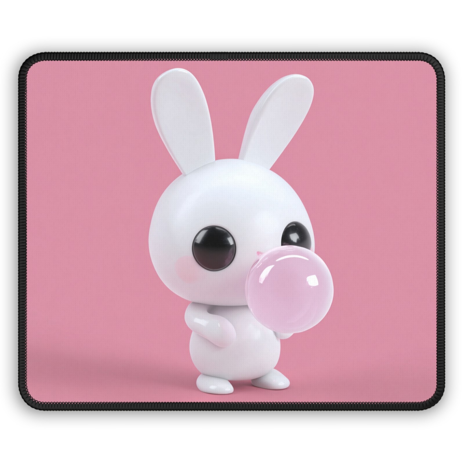 Cute Bunny Blowing Bubble Gaming Mouse Pad | Pink Kawaii Desk Mat