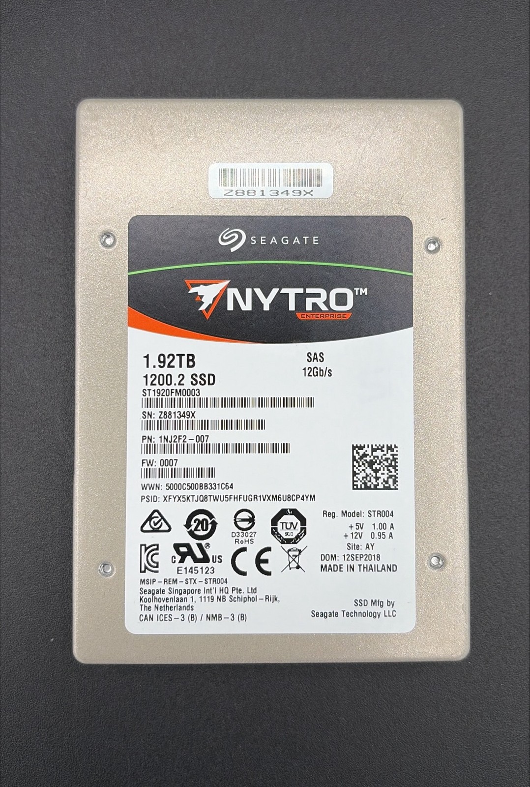 Seagate Nytro 1200 1.92TB SAS 12Gb/s 2.5in ENT SSD ST1920FM0003