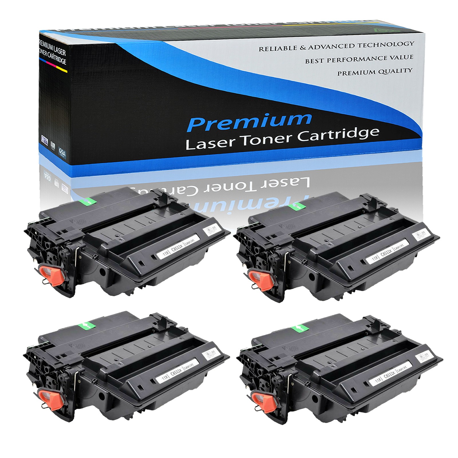 4PK High Yield Black Q6511X Toner for HP 11X LaserJet 2420 2420n 2430n 2420dn