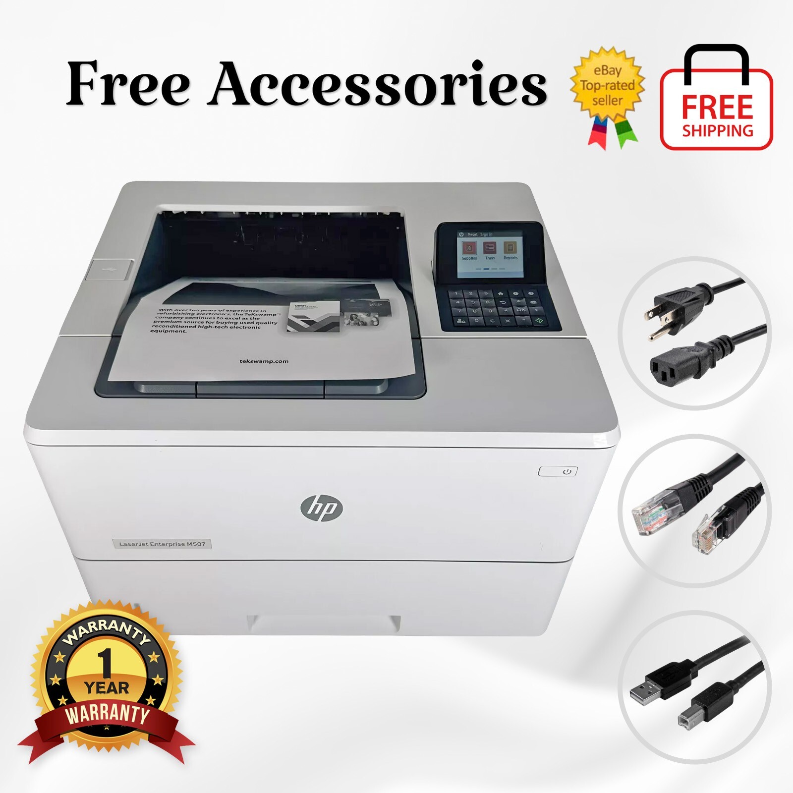 Great Condition✅HP LaserJet Enterprise M507n Network Ready Office Laser Printer