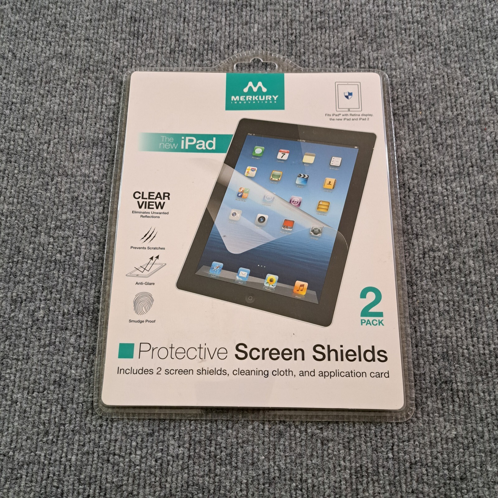 Protective Screen Shields 2 Pack Ipad 2 Cover sealed Merkury Innovations Guard