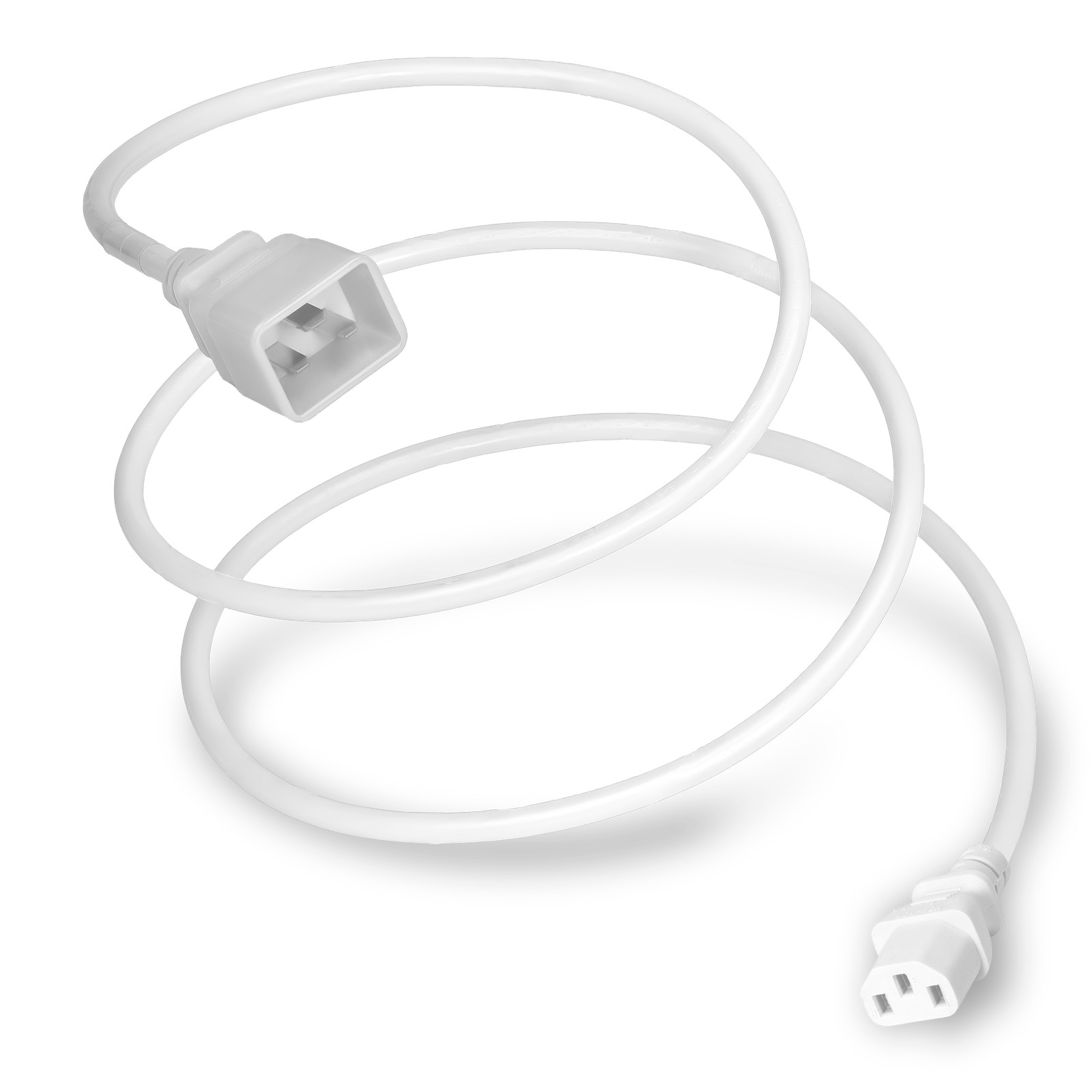 C13 C20 15A 250V 14/3 SJT Power Cord - White - 5ft