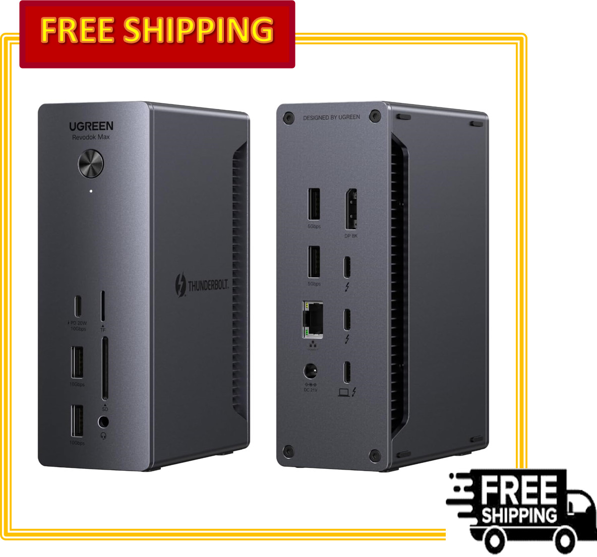 UGREEN Revodok Max 213 Thunderbolt 4 Dock: 13-in-1 40Gbps 4K/8K, 90W Charging